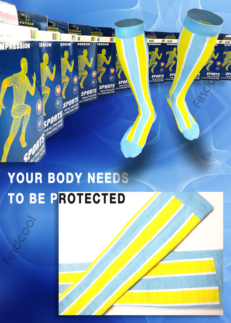 FINDCOOL Outdoor sports compression pressure socks Knee Stockings 20-30 mmhg Leg Socks Relief Pain Support Socks Relief Compress