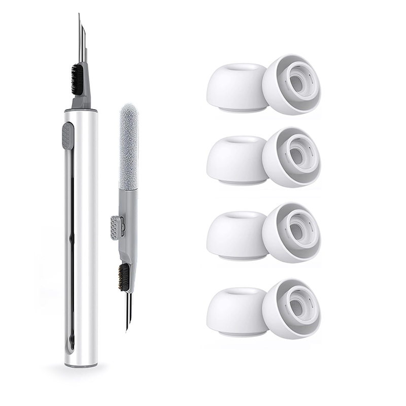 KUTOU 4 Pairs Liquid Silicone Ear Tips for Airpods Pro 1 2 Noise Reduction Pad Earplugs Ear Caps Comes with cleaning pen: Olive