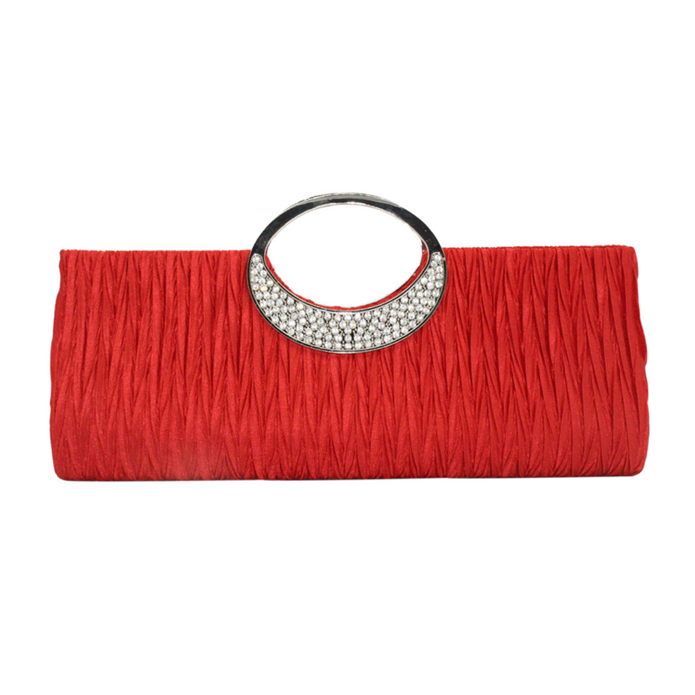 Aelicy Crossbody Bags for Women Rhinestone Handbags Evening Party Clutch Bag Wedding Wallet Purse: Red