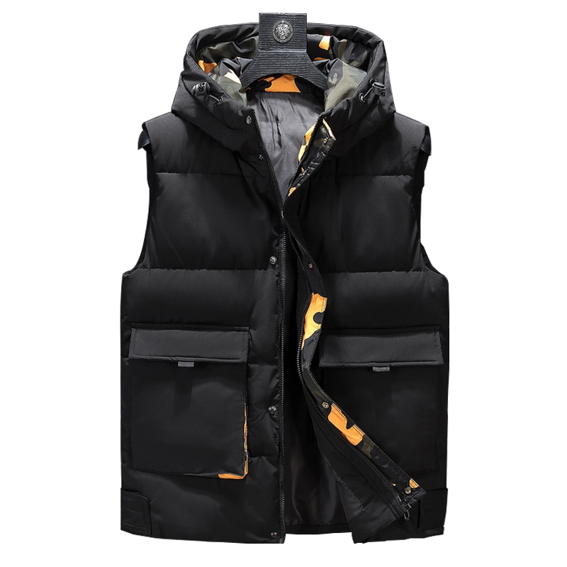 Winter Vest Men Plus Size 7XL 8XL 9xl 10xl Casual Winter Sleeveless Jacket Male Hooded Thick Warm Parka Jacket Waistcoat Men
