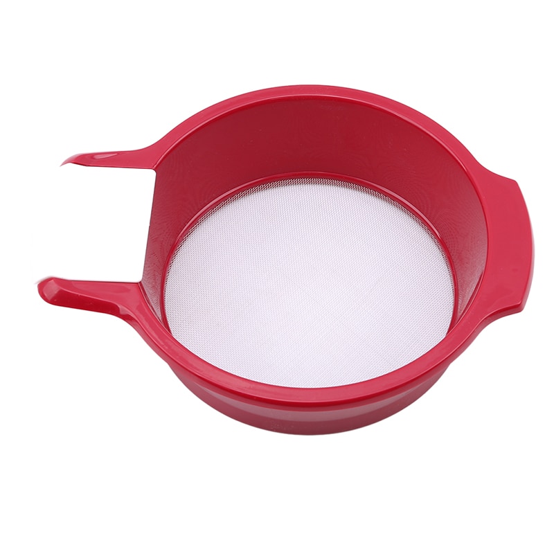 1pc Ultra-fijne Roestvrijstalen Gaas Zifter Handleiding Zeven Plastic Meel Shaker met Schrapers Keuken Gadget Bakken Tools