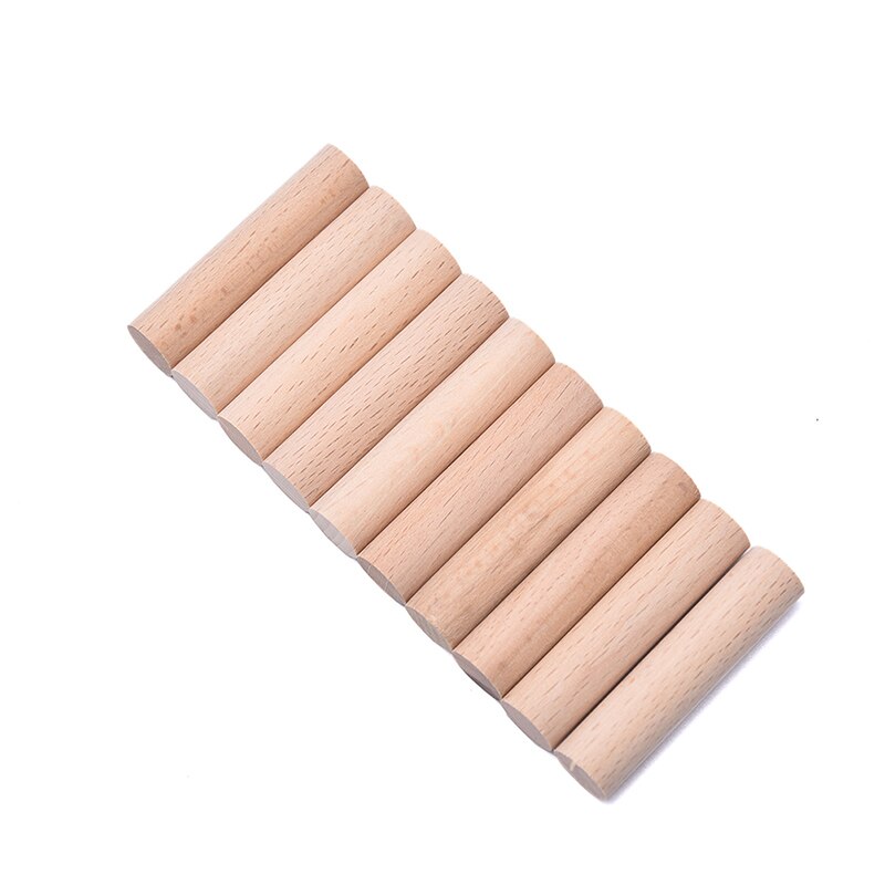 Barras de madera de haya Natural de 8mm/10mm/12mm de diámetro, espiga de madera Premium duradera para manualidades de construcción, modelo de carpintería, 10 uds.: 5CMX12MM