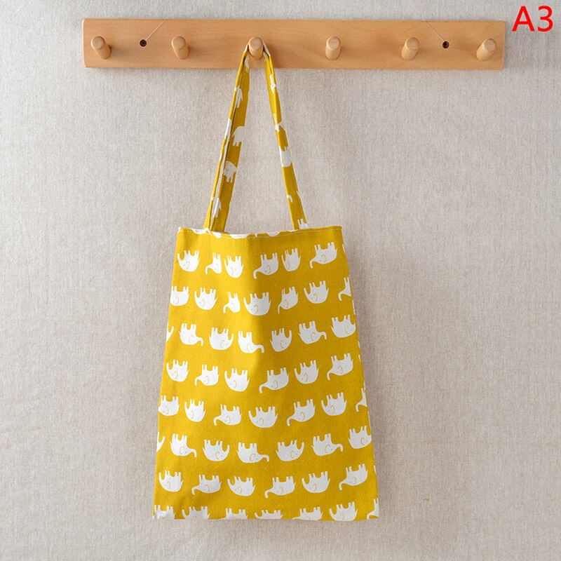 Bolso de compras reutilizable con estampado bonito, bolso de lona para mujer, bolso ecológico, bolso de hombro, bolso de viaje de playa, bolso de lino de algodón