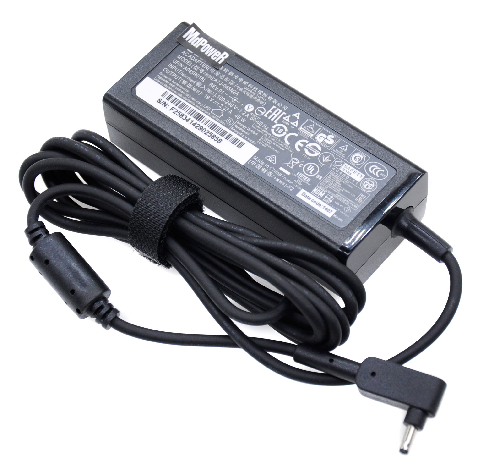Alkuperäinen acer 19v 2.37a 45w 3.0*1.1mm kannettavan tietokoneen verkkolaite laturi swift 3 sf314-52g sf314-54 sp315 kytkin 3 sw312 adp -45he b