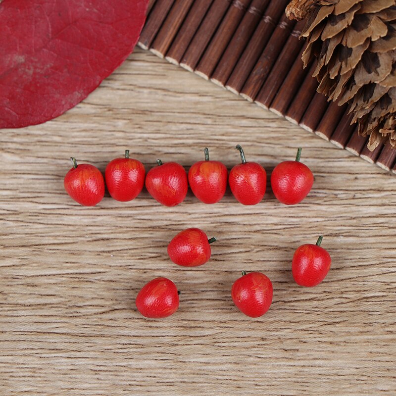 10Pcs/bag Doll House Accessories Miniature Kitchen Decoration Emulation red fruit