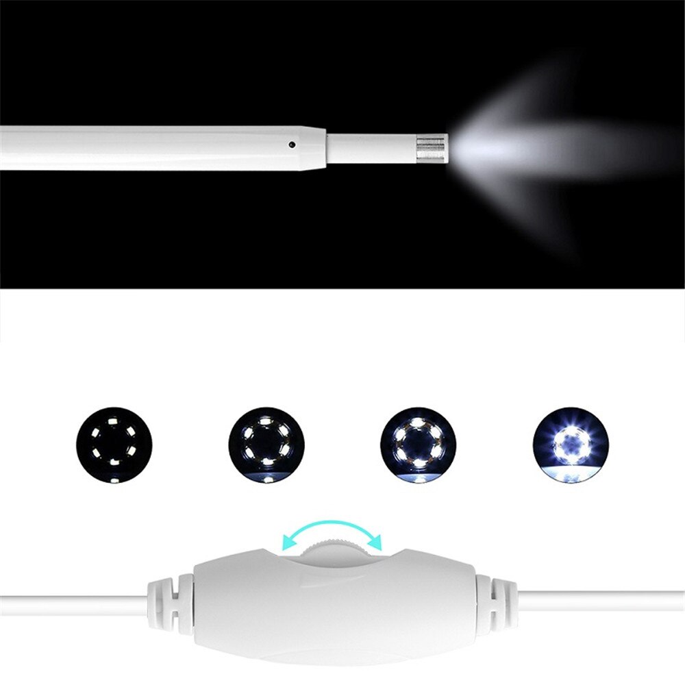 3 in 1 Ear Endoscope Visual Ear Spoon 2M cable 5.5mm Mini Camera Diagnostic Tool Health Care Visual Ear Cleaning Ear Pick