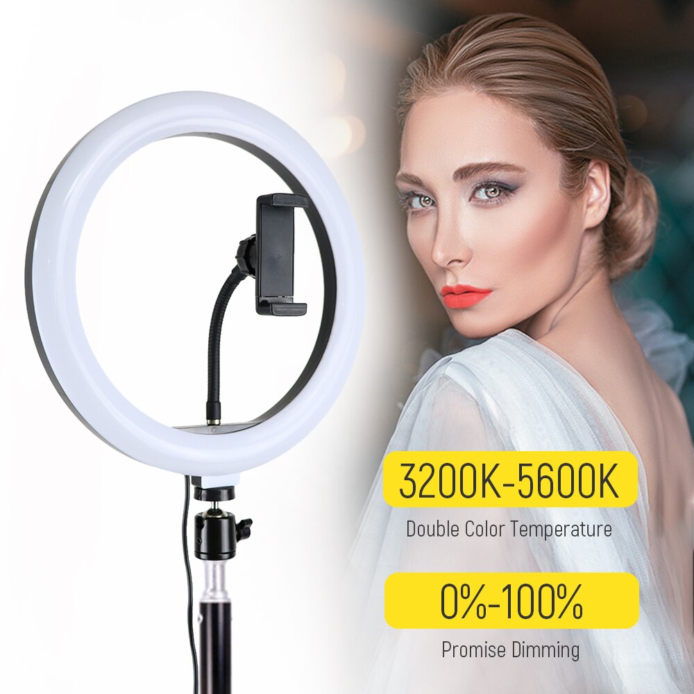 26cm/10inch LED Selfie Anello di Luce Dimmable HA CONDOTTO LA Lampada Anello Foto Video Macchina Fotografica Del Telefono Luce ad anello Per in diretta YouTube Luce di Riempimento