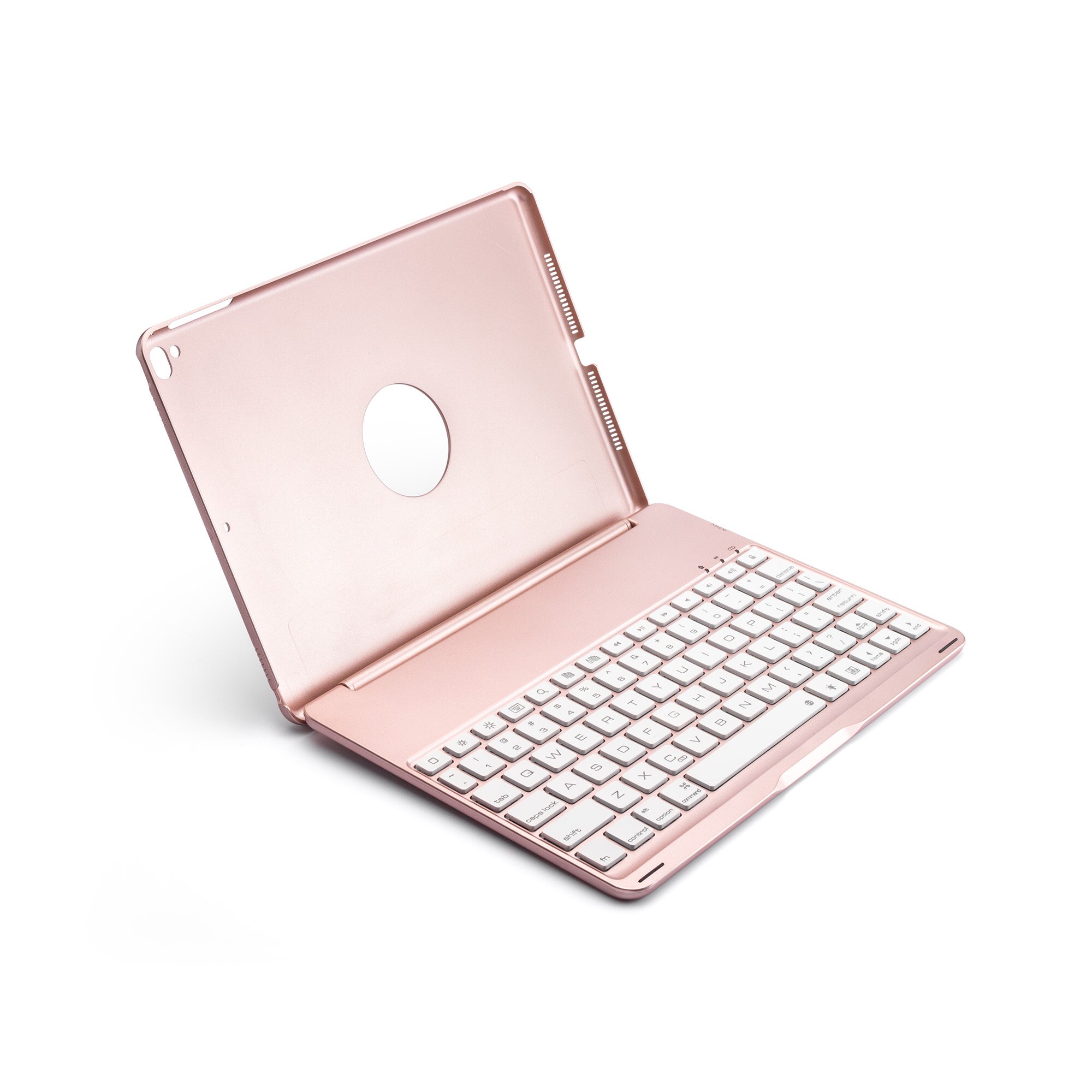 Wireless Bluetooth Keyboard Cover for ipad Air12 pro9.7 ipad9.7 Aluminum light-emitting 9.7‘’bluetooth keyboard: Rose Gold