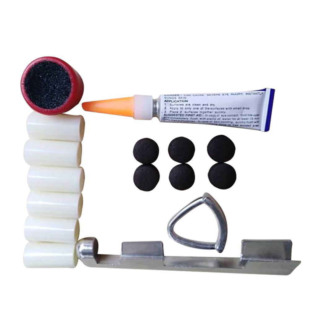 Pool Cue Tip Repair Tool Kit Billiards Supplies Tip Sander Glue File Cue Tips Splint Set Snooker Cue Repair Accessories