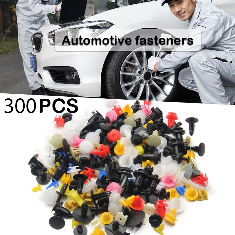 300pcs/set car Bumper Fastener Clamp Auto mixed plastic clip Cars Door Panel Fender Liner Rivet Clips Automobile Series Fastener