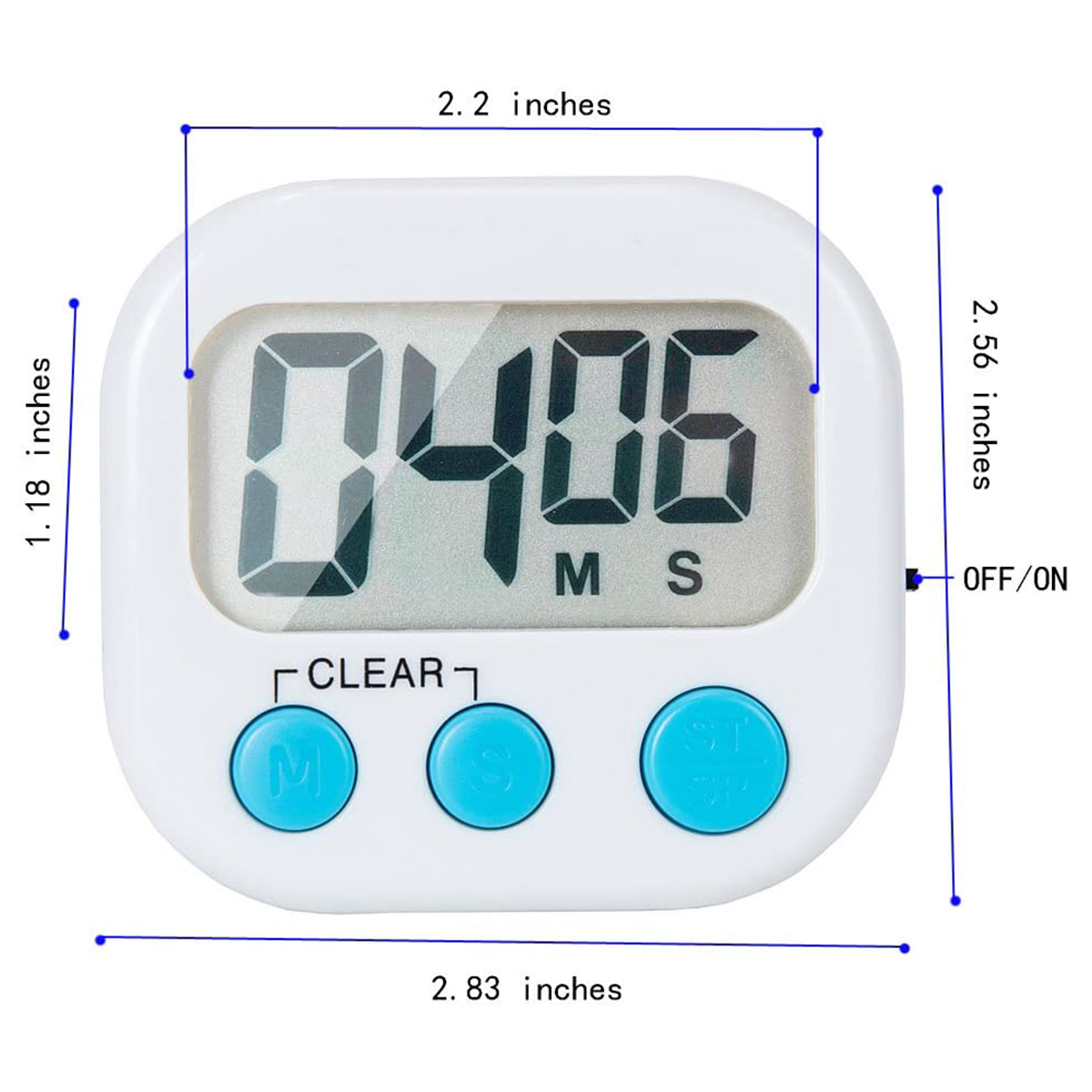 12pcs Digital Kitchen Timer Big Digits Loud Alarm Magnetic Backing Stand with Large LCD Display for Cooking Baking Sports Games