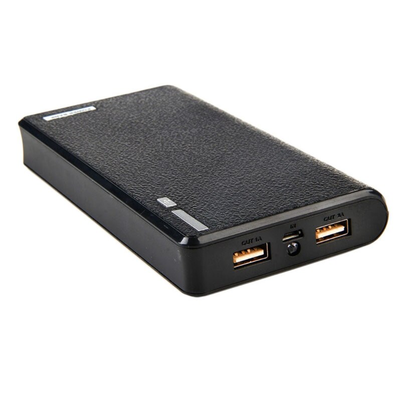 Power Bank Box Dual USB Power Bank 6x 18650 External Backup Battery Charger Box Case For Phone Black