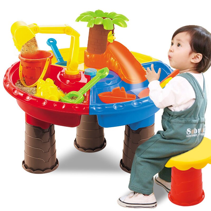 Kinderen Strand Tafel Baby Spelen Zand Baggeren Gereedschappen Kinderen Spelen Zand Speelgoed Outdoor Puzzel Ouder-kind Activiteiten Set