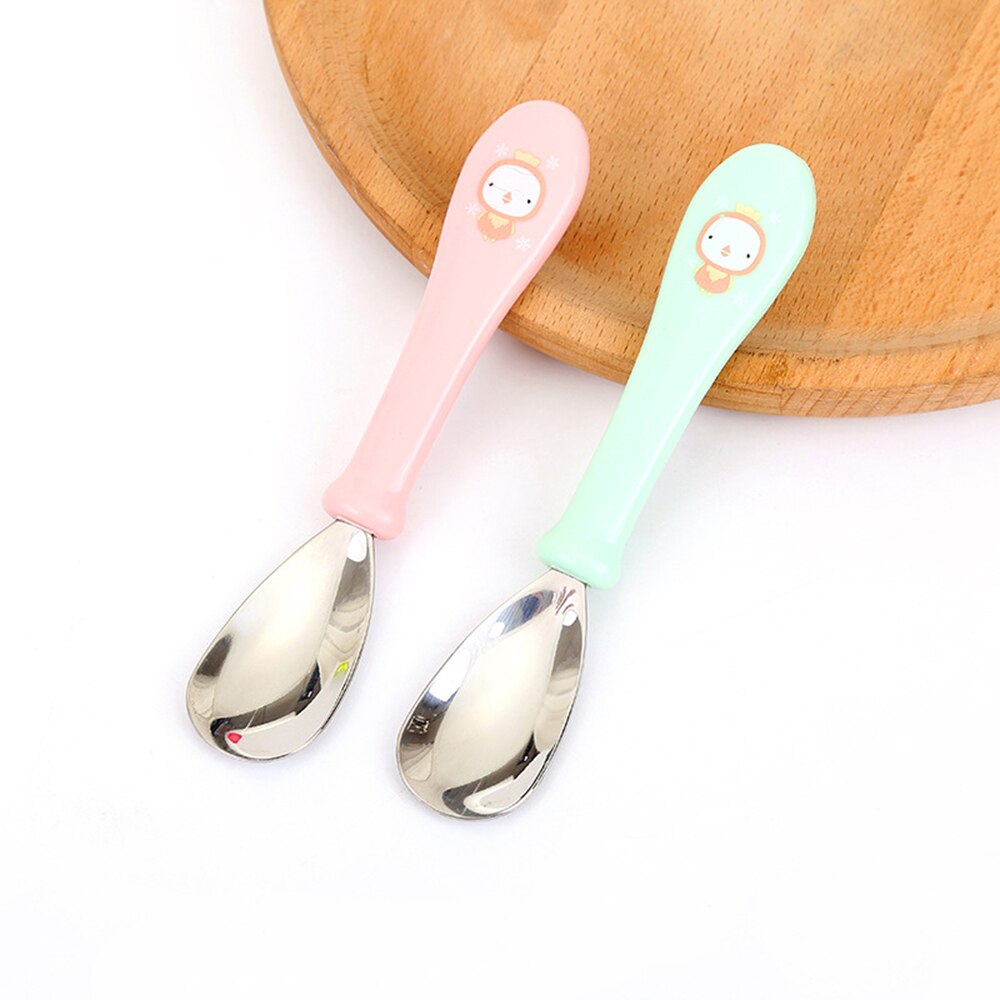Børn ske gaffel sæt baby mad foder ske gaffel rustfrit stål spiseredskaber mad tilbehør tilbehør baby bestik