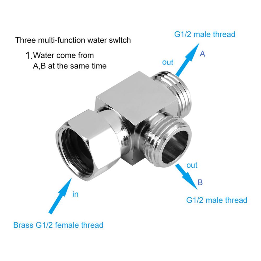 Lohner-cartuchos para grifo de baño, adaptador de válvula de 3 vías T de para cabezal de ducha de bidé, desviador de agua de latón