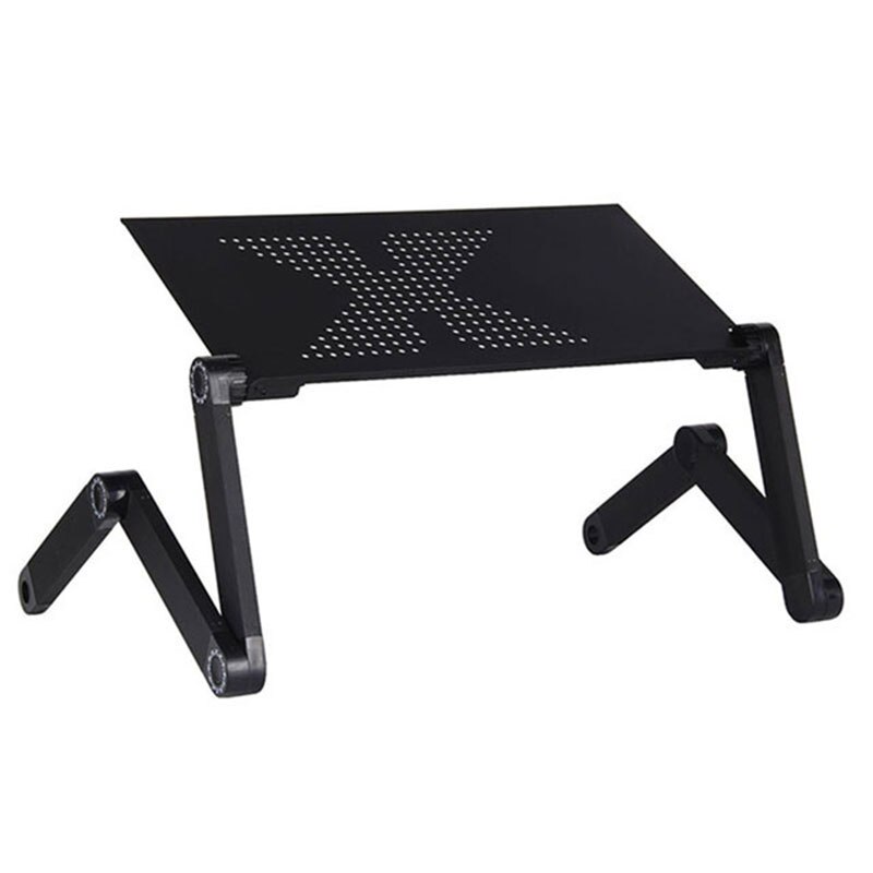 Justerbar aluminium bærbar skrivebord ergonomisk bærbar tv seng lapdesk bakke pc bordstativ notesbog bord skrivebordstativ med musemåtte