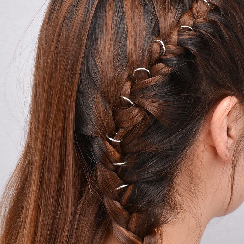 10pc hår flettet ring gull farge sirkel mansjett tilbehør bryllup hår smykker hår klips dekorasjon sirkel  q4 p 8