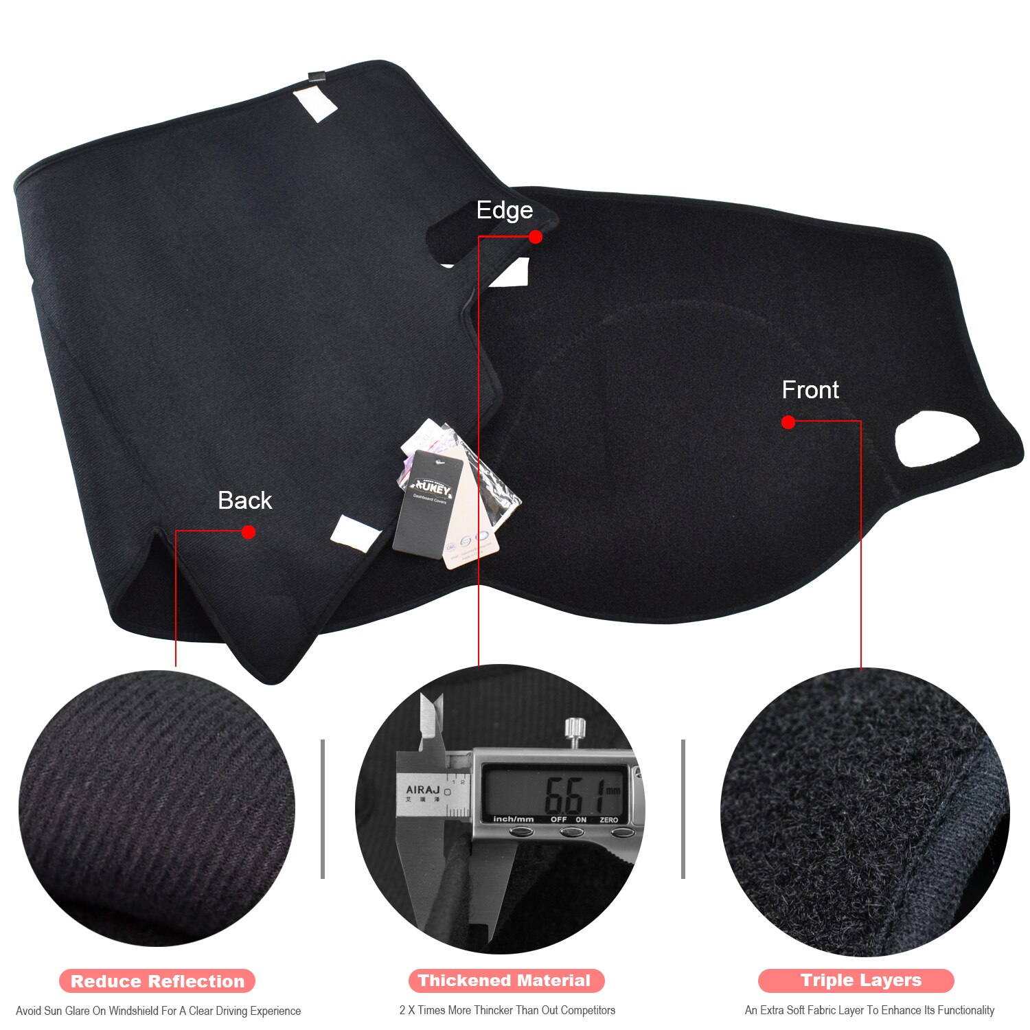 Couverture de tableau de bord pour Mitsubishi Triton L200 MQ MR GLX + GLS GLR – , tapis pare-soleil,