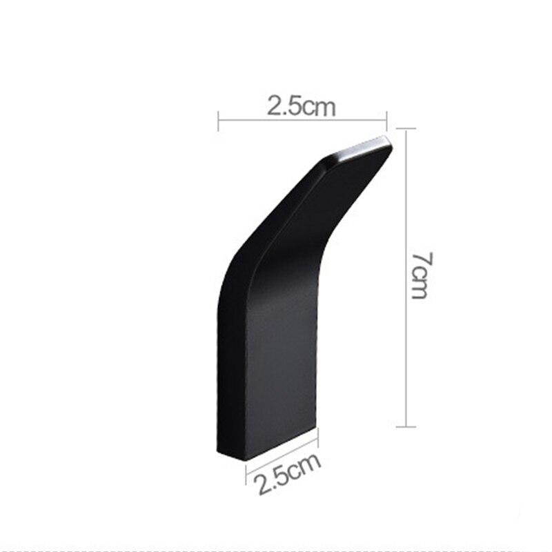 Zwart Gewaad Haak Muur Haak Handdoek Haak Voor Badkamer Kapstok Roestvrij Haak Hanger Kleerhangers Voor Keuken Hardware Badkamer