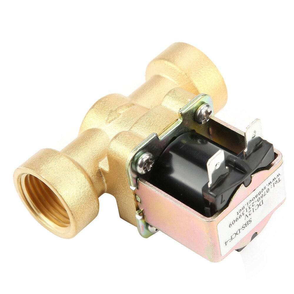 Válvula magnética de agua eléctrica de 12V CC, válvula solenoide de latón DN15 G1/2, válvula de flujo constante, interruptor regulador de presión