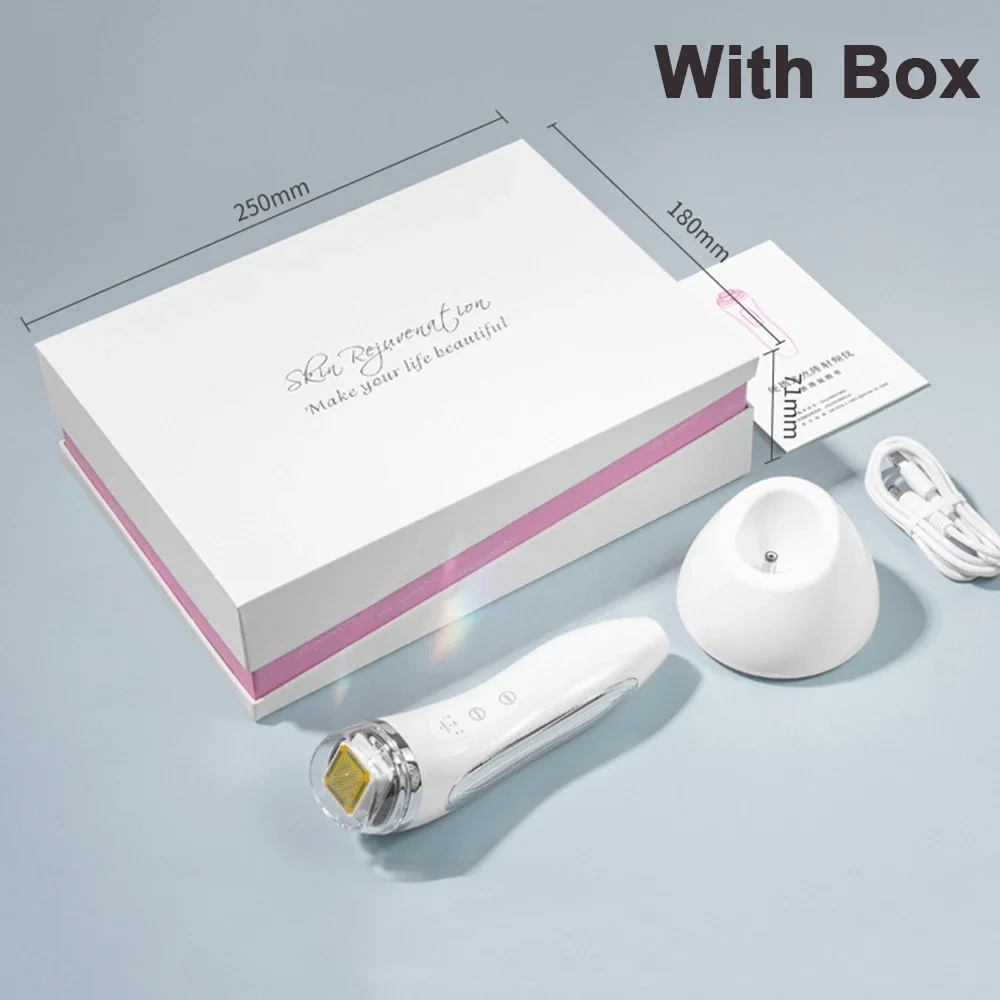 Radio Frequency Facial Lifting Machine Dot Matrix Wrinkle Removal SKin Tightening RF High Frequency Facial Care Massager Device: Gold