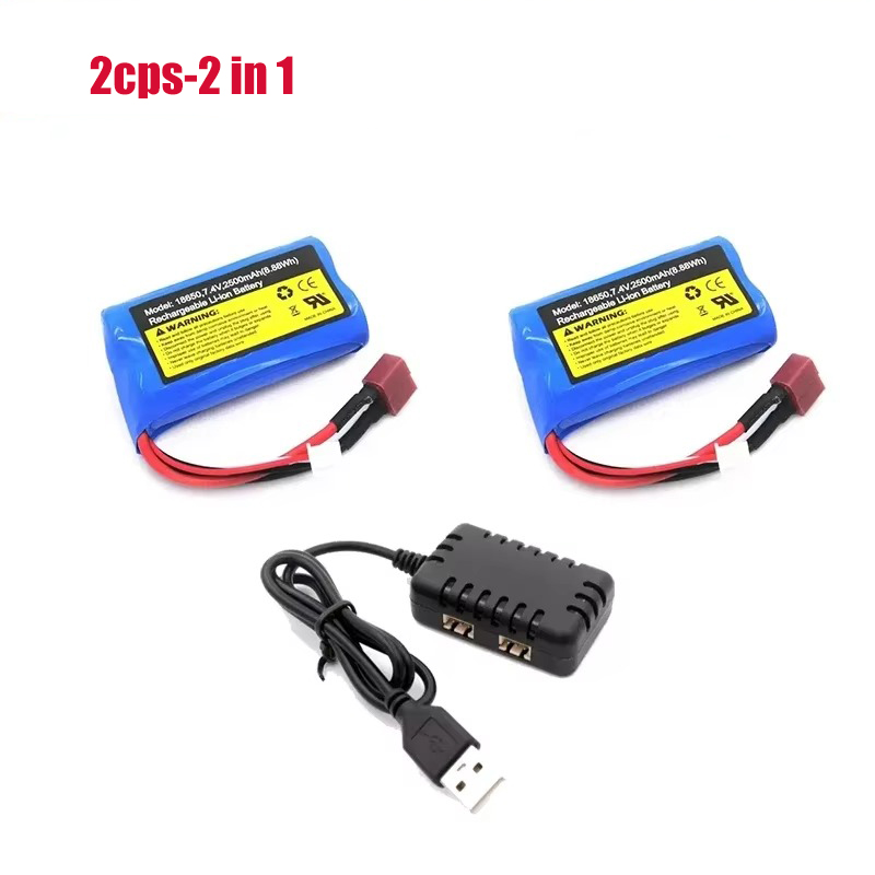 7.4V 2500mAh Li-ion Battery for SCY 16101pro 16102pro 16103pro 16106pro Q130pro SG116pro RC Truck Spare Parts Car Accessories: Navy Blue