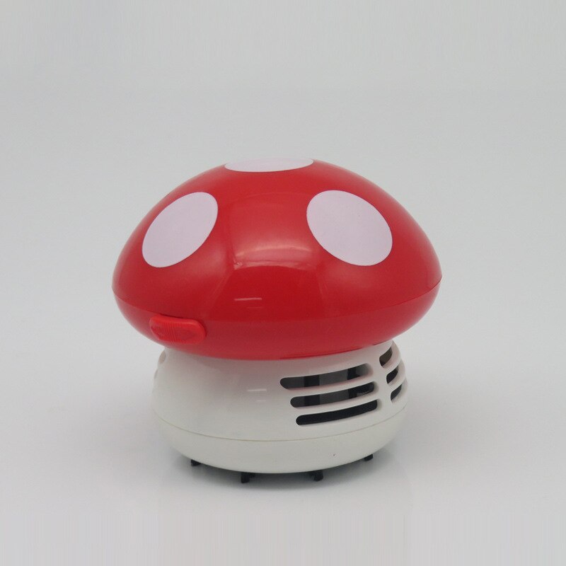 Cute Mini Mushroom Corner Desk Table Dust Vacuum Cleaner Sweeper D IUS: red