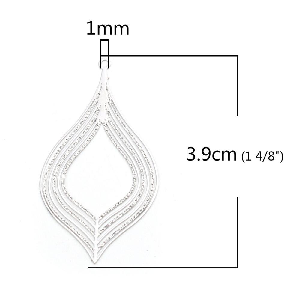 DoreenBeads – pendentifs en cuivre à la , couleur argent, bande de feuille, fleur de Lotus, filigrane, estampage de bijoux, résultats de bricolage, 20 pièces