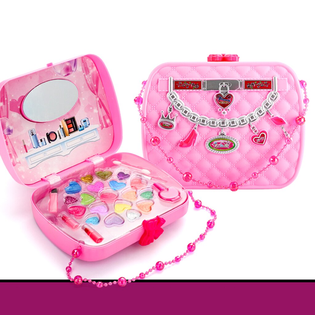 Schminksets zum rollenspiel für mädchen, spielzeug, kosmetikset, handtasche, rosa, vorschulspielzeug
