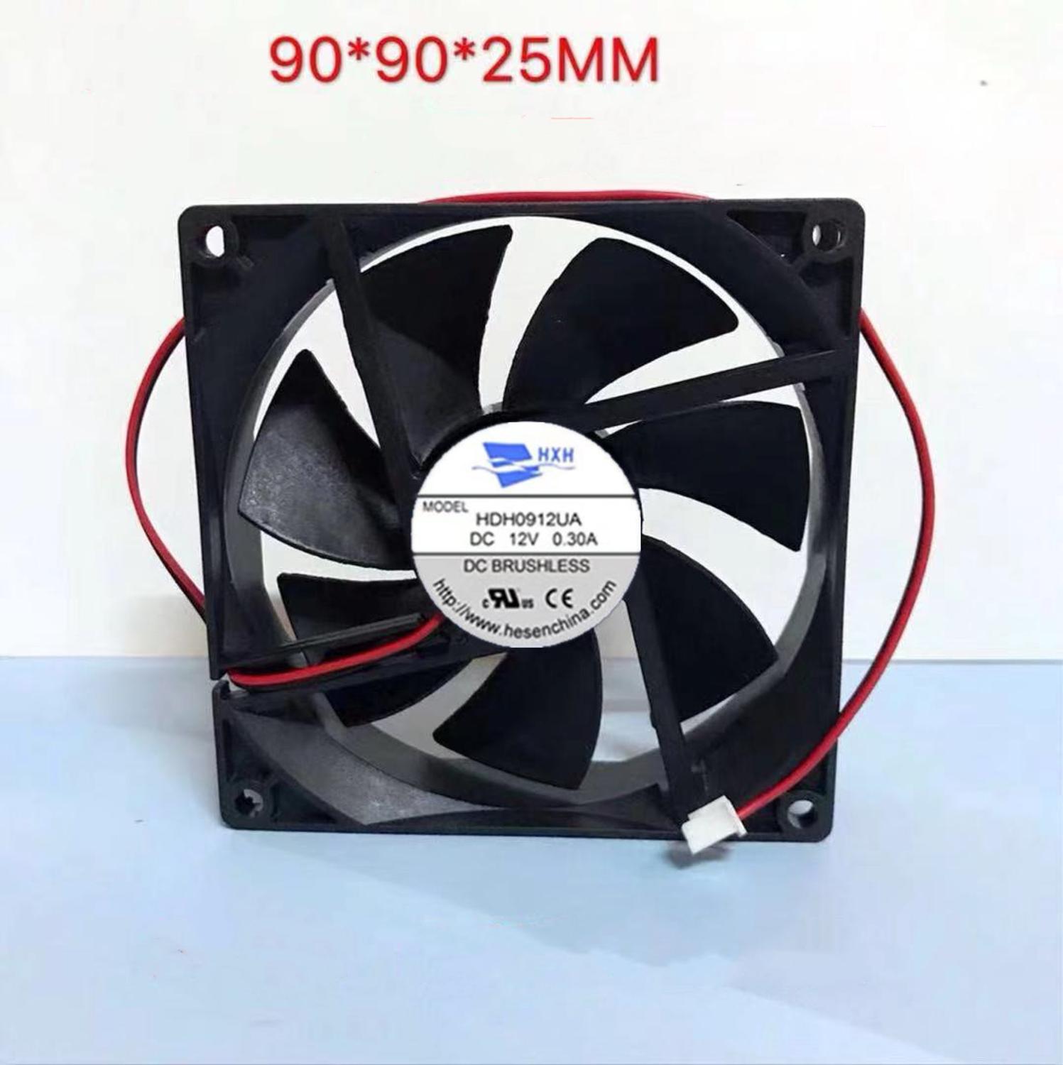 CPU Cooler Radiator Fan For HXH HDH0912UA DC12V 0.30A 2 Wires 90*90*25MM Inverter Drive PC