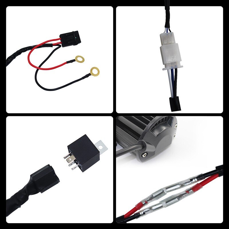 Universal 300W Car High-power Switch Wiring Harness Kit 14AWG Relay Fuse Set wiring harness For Car Work Lights Truck Motorcycle