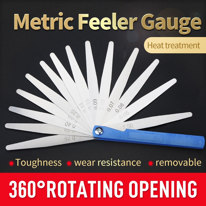 100mm 17 Blade Feeler Gauge Metric Thickness Gauge Set Gap Filler Measuring Rule Tappet Valve Layout Tool Ranging 0.02 to 1.00