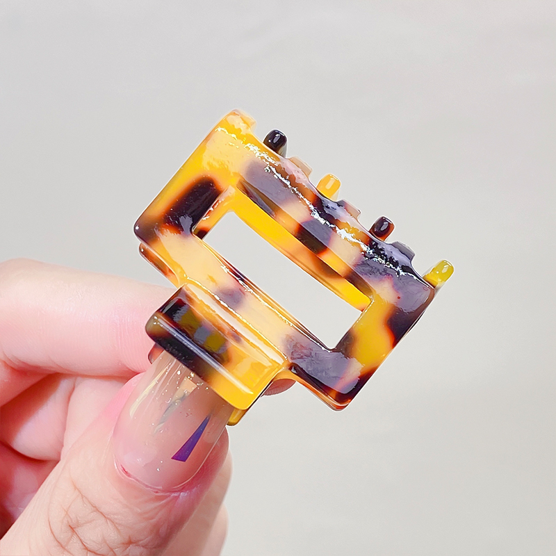 Nuevas mujeres tablero de ajedrez ámbar leopardo geométrico garra de pelo señora temperamento Mini Clip de pelo horquillas accesorio para el cabello de: Lavanda