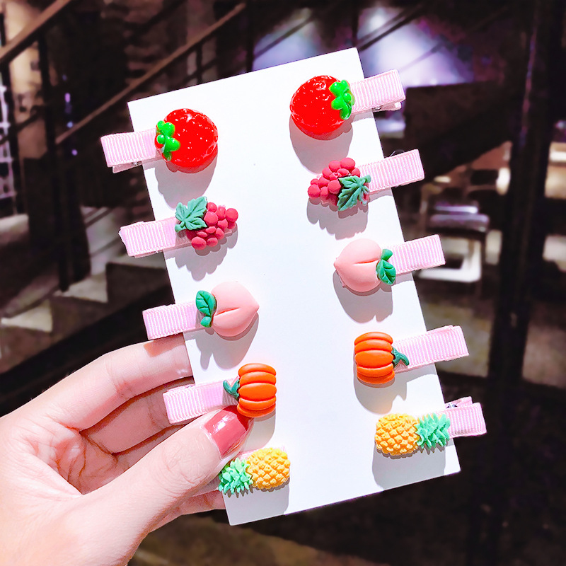 Mini mignon coloré fruits dessin animé animaux pinces à cheveux pour filles tête bijoux pince cheveux accessoires 4*2cm/1 pièces mignon épingle à cheveux: 02