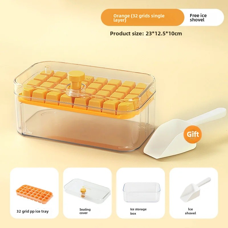 Home Use Ice Mold Pressing Ice Tray Quick Freezing Tool Easy Unmolded Model Home Freezer Accessory Versatile Cold Storage Device: GRAY