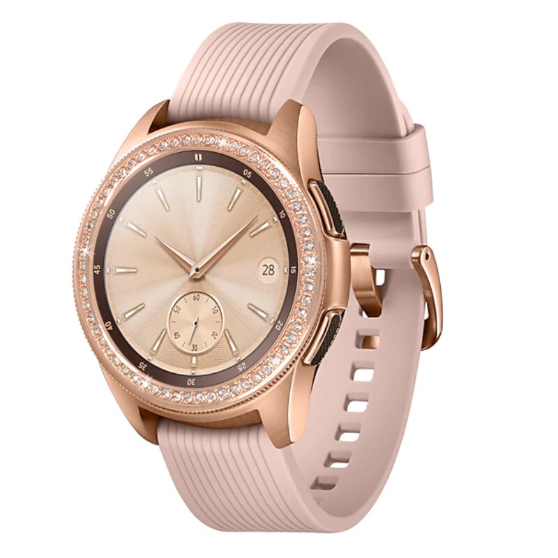 Bisel brillante para Samsung Galaxy Watch 42mm 46mm/ Gear S3 Frontier, anillo de Metal de diamante, cubierta adhesiva, accesorios para reloj, parachoques