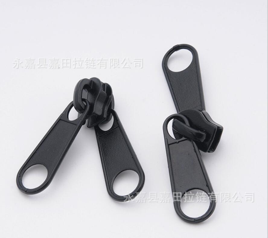 2 piezas No.5 n° 8 no cerradura de cremallera deslizante doble presión tab negro de la protección del medio ambiente gruesa doble-cara grande n° 10 cuerpo de cremallera
