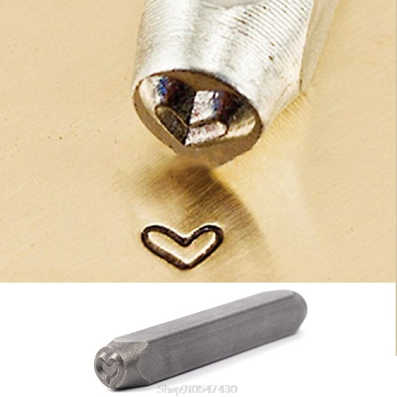 Heart Impress Steel Embossed Stamp Hand Punch Imprint Tool Jewelry Craft D24 20