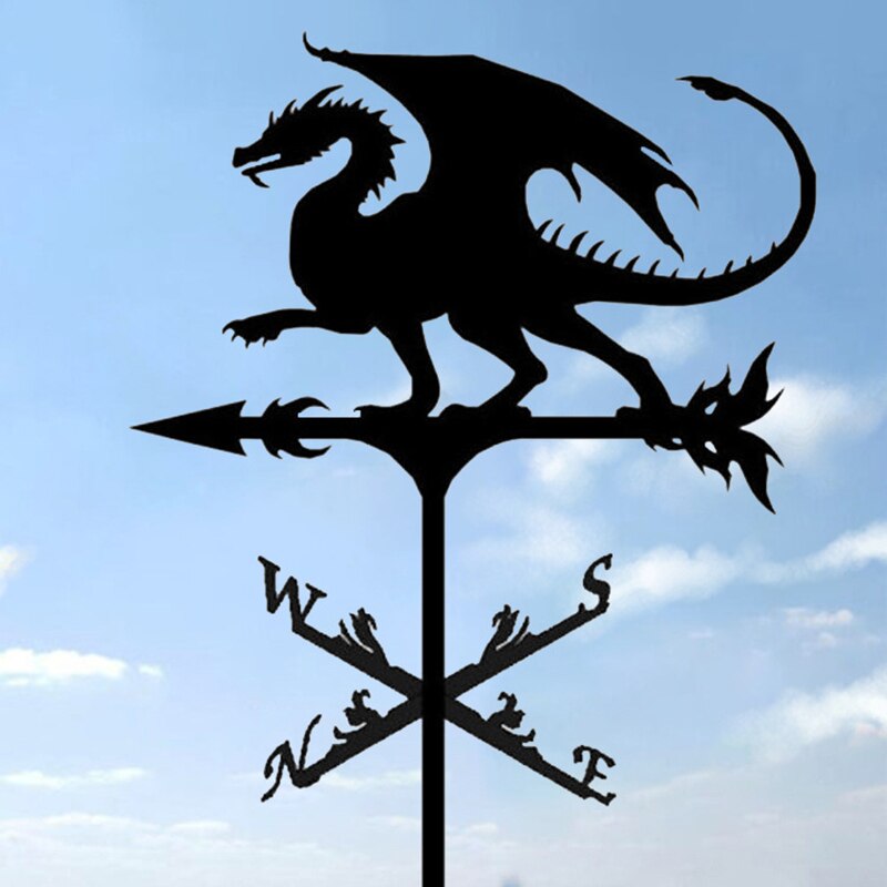 Weathervanes negros para exteriores, indicador de dirección de viento hueco de hierro, Animal, para patio de jardín: dragon shape