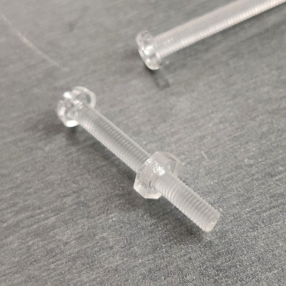 Round Head M3 M4 Plastic Clear Screw Fastener Blind Nut Bolt Cross Type PC Acrylic Material Easy to Handle Install 200pcs