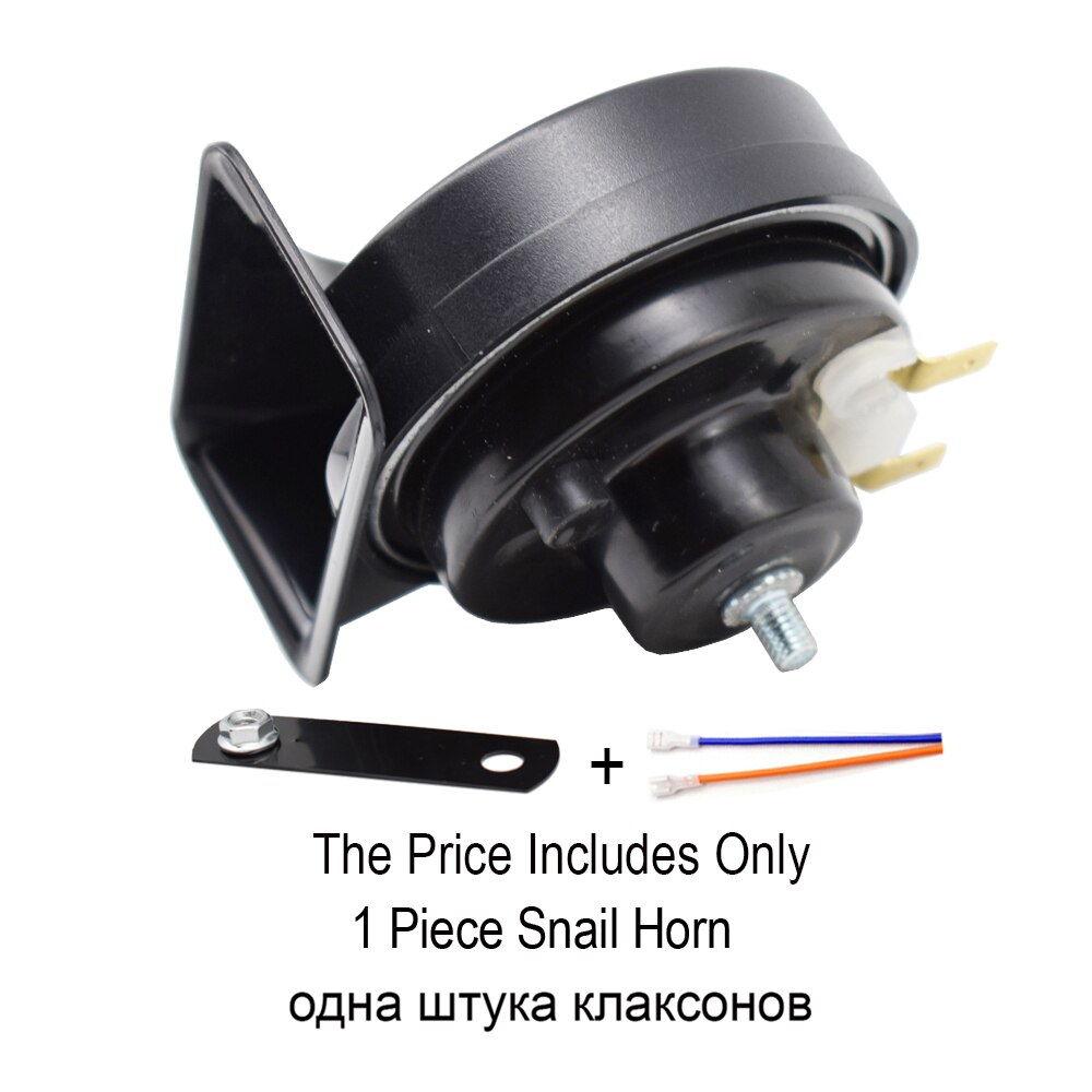 Bocina de Caracol Universal de doble paso 410/510Hz con arnés de cableado de relé 12V 110-125db resistente al agua para coche motocicleta camión furgoneta: 1 Piece Snail Horn