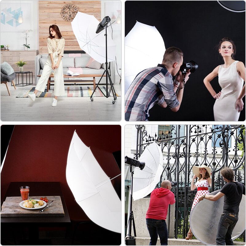 31.5"/80 Diameter White Soft Translucent Umbrella Lights Diffusion Photo Umbrellas For Camera Video Photo Studio Photography