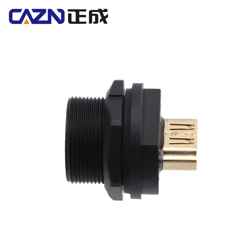 HDMI Waterproof IP67 Female to Female Rear Mount Receptacle Threadded
