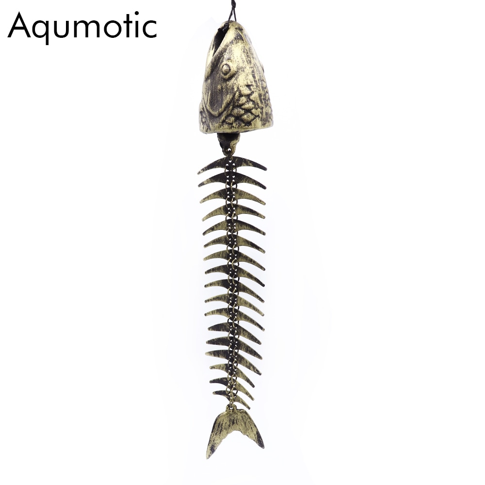 Aqumotic carillons éoliens 42cm (1,37ft) | Grands cintres, os de poisson, Long éperon, métal carillon à vent, Kit Fulgurite pour hommes