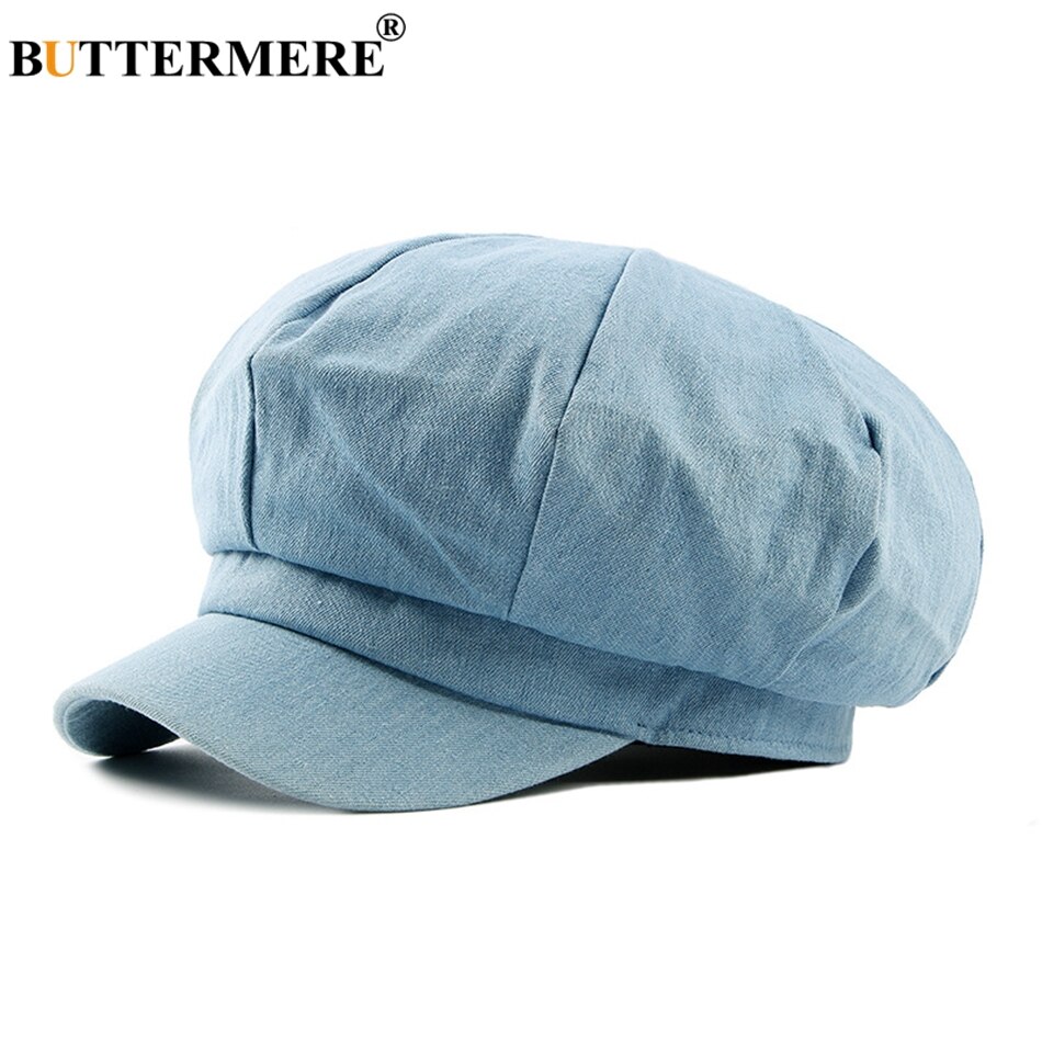 Denim Newsboy Caps Women Female Spring Vintage Painters Hat Octagonal Driving Casual Gatsby Cotton Ivy Cap And Hats