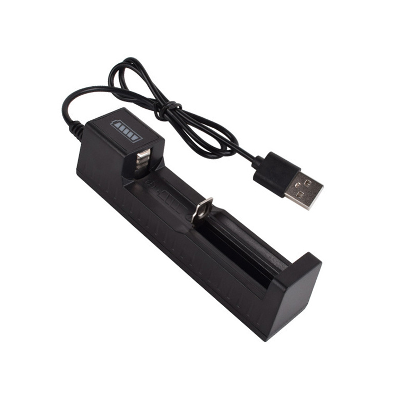 Cargador de batería 18650, 1 ranura, carga 18650, cargador USB de batería de litio recargable de 3,7 V para 16340 14500 18650 26650: Default Title