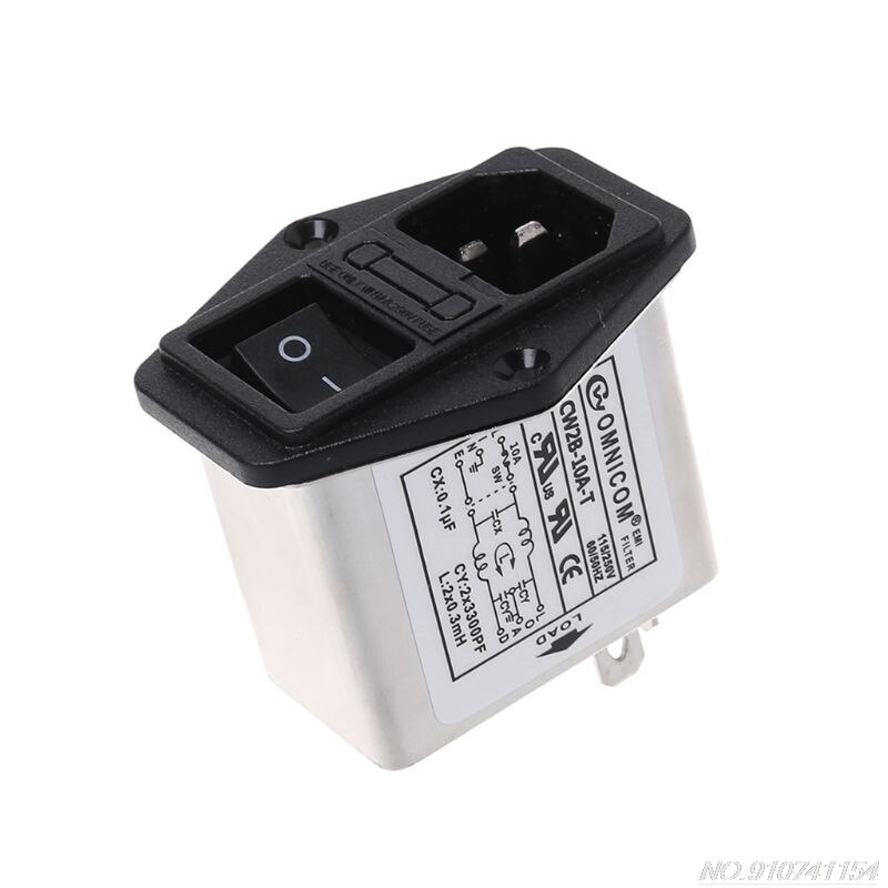 CW2B-10A-T EMI Power Filter Single Phase Socket Line-Conditioner AC 115/250V D21 20
