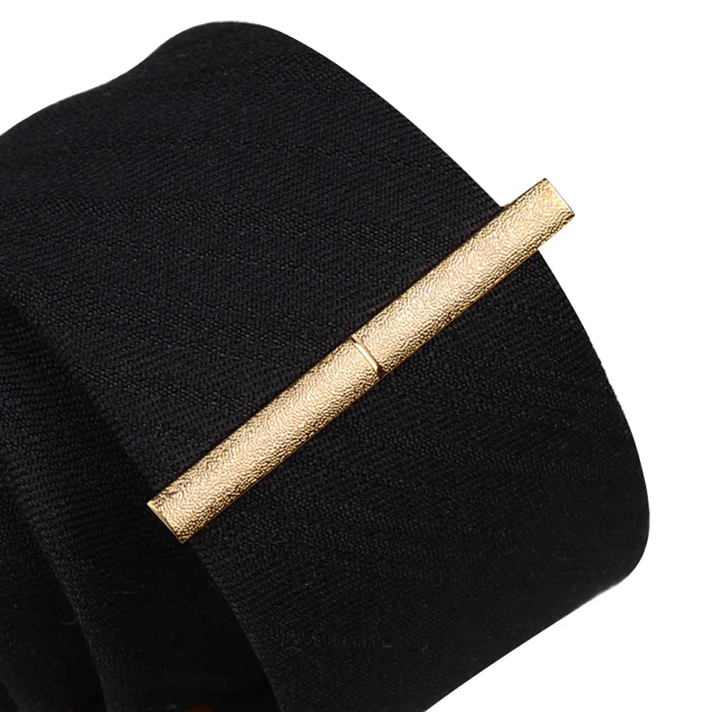 Clip de corbata para hombre, broche de estilo clásico Simple, Color dorado, Clip para corbata de boda y negocios, cierre de Metal, joyería para hombre: YELLOW