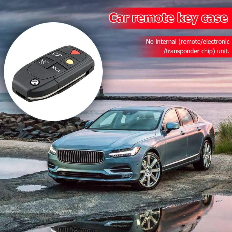 Auto Afstandsbediening Sleutel Shell 5 Knoppen Flip Folding Key Fob Case voor Volvo V70