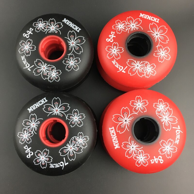 Rueda de repuesto para patines de Hockey sobre ruedas 84A de alta elasticidad con de flor de cerezo accesorios deportivos 72-76-80mm 4 unids/lote